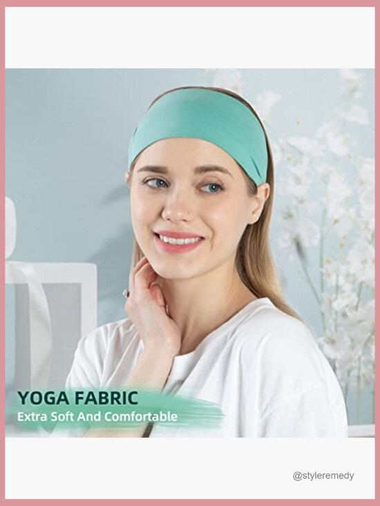 Wide Non Slip Workout Headbands for Women Super Soft Yoga Running Head Band main image 5
